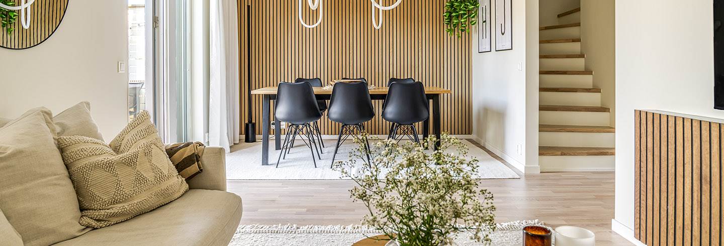 Livingroom in a BoKlok townhouse.