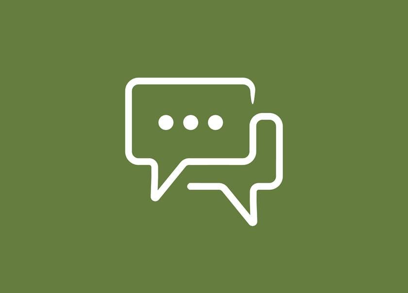 illustration or icon for contact with speech bubbles